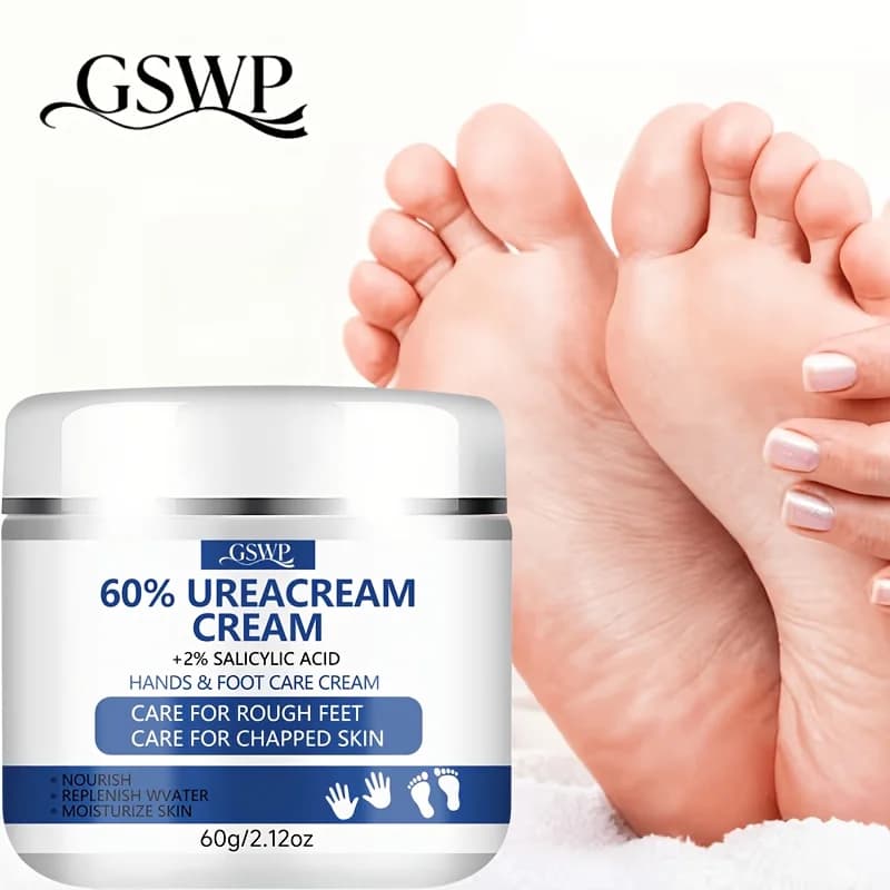La crema per mani e piedi GSWP con il 60% di urea migliora la pelle ruvida e screpolata, mantendo la pelle liscia e delicata. 60g/120