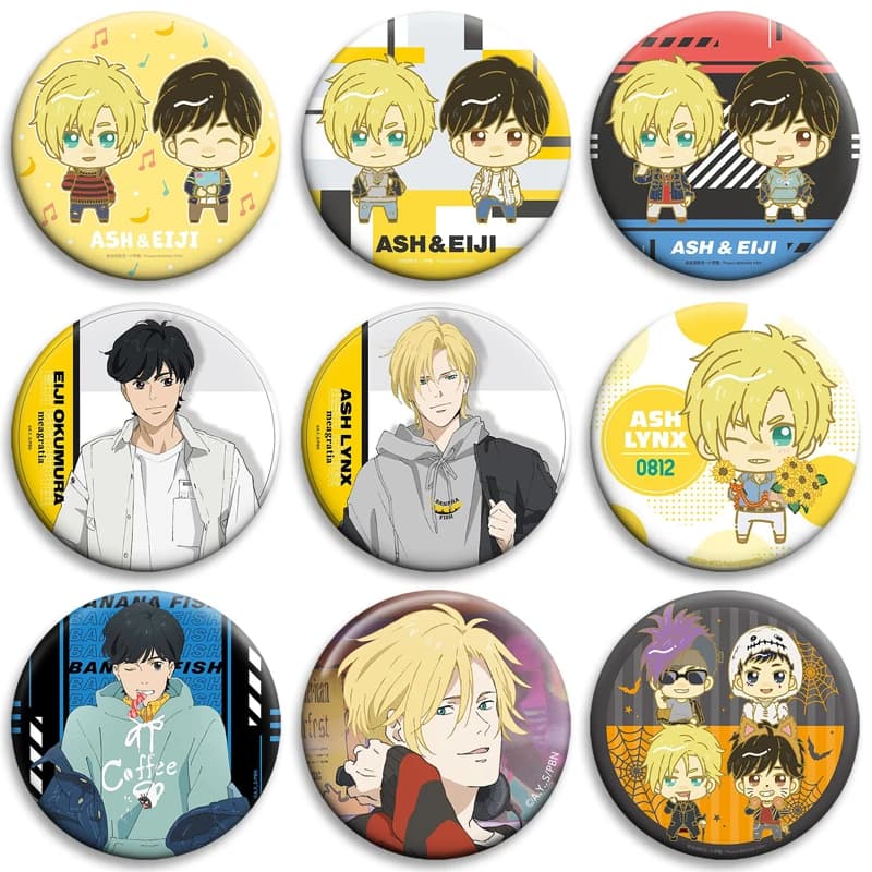Anime Banana Fish Cartoon Polished Spille Creative Spilles Metal badge for bag Dresses Decor Hat Jewelry Accessories Fashion Gifts