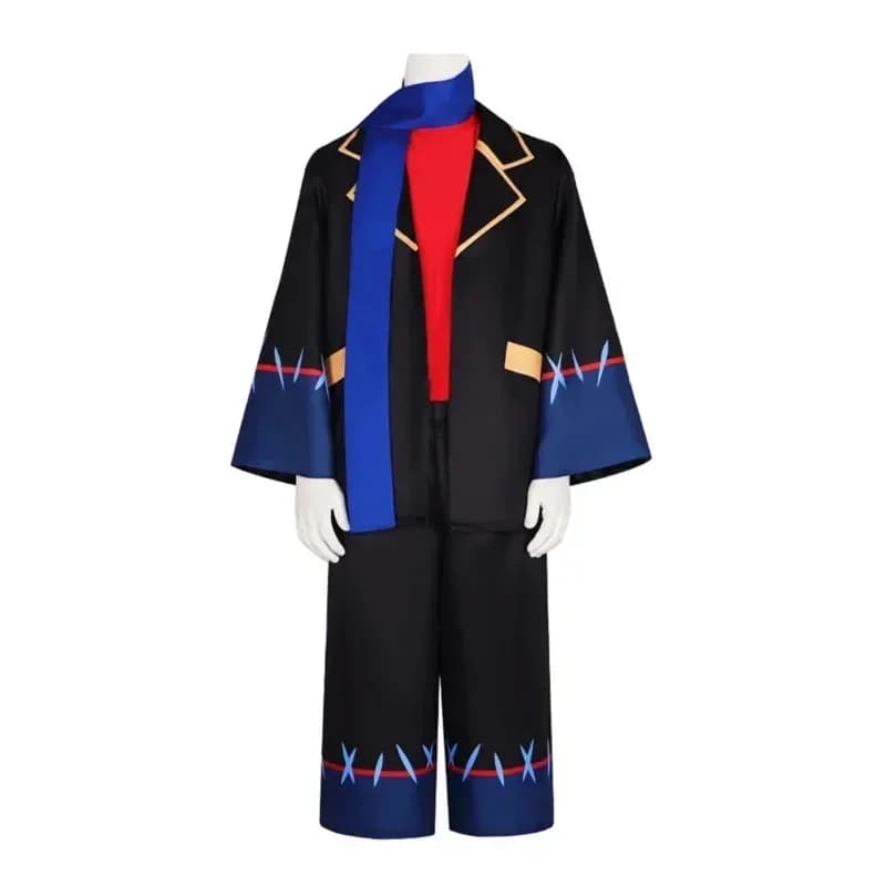 Undertale Error Sans Cosplay Costume For Adult Black School Uniform Jacket Pants With Royal Blue Scarft Halloween Suit