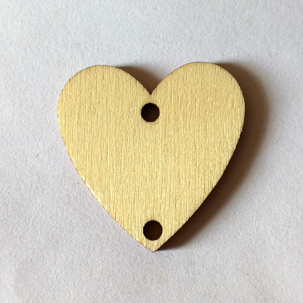 100 Pezzi di Fette di Legno a Forma di Cuore con 100 Anelli in Ferro per Calendario Fai-da-Te, Promemoria per Compleanni, Anniversari, Festa della Mamma