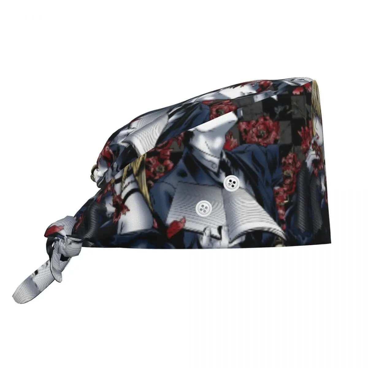 Cappello Personalizzato per Personale Medico con Motivi Anime e Bottoni, per Uomo e Donna, Adatto anche come Cappello da Chef