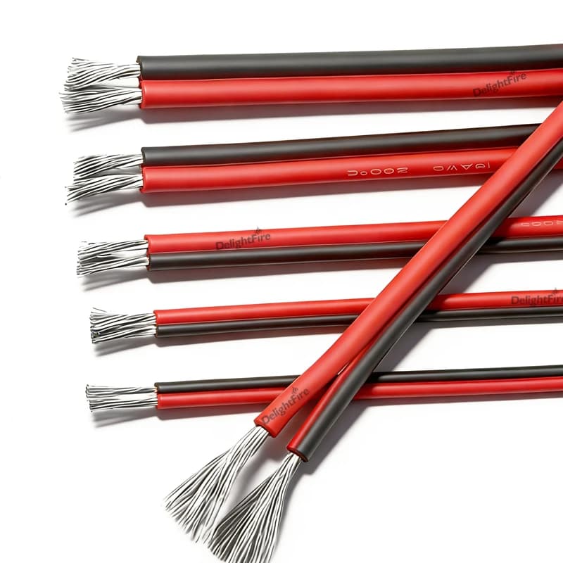 Cavo in Silicone a 2 Pin 14AWG, Cavo Elettrico in Rame Stagnato 14 Gauge per Pannelli Solari, Batterie Auto, Altoparlanti Automotive