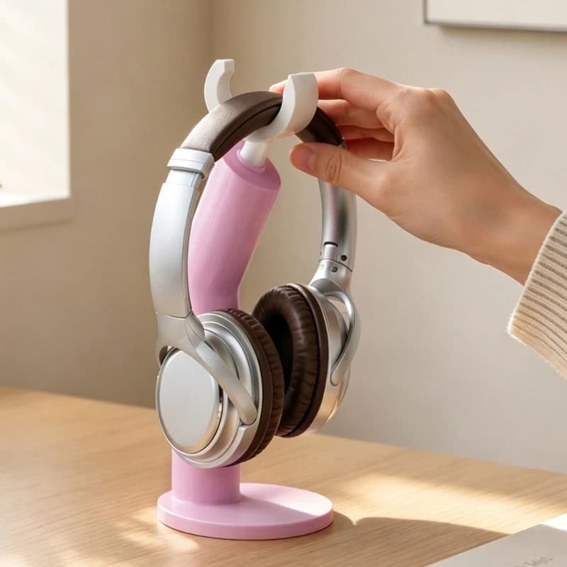 Headphone Holder Rack for Desk, Freestanding Stand for Over-Ear Headphones with Round Base for Home Office Desk Use F19E