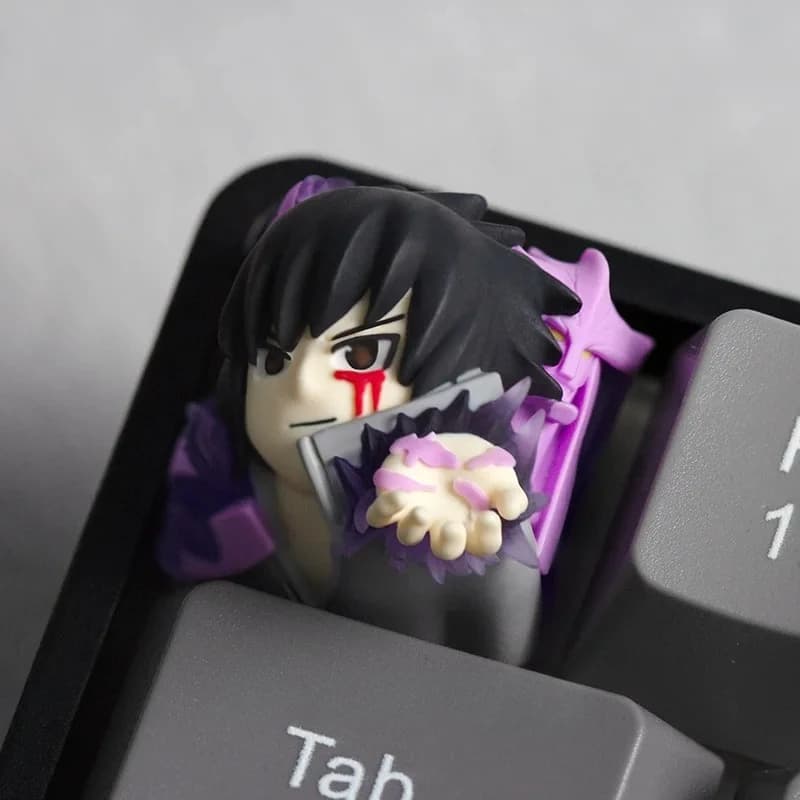 Keycaps Anime with Sasuke and Sakura Characters, Custom Mechanic Keyboards, Fai-da-Te Craft Keycaps, ESC keys in Resin, Gamer Gifts