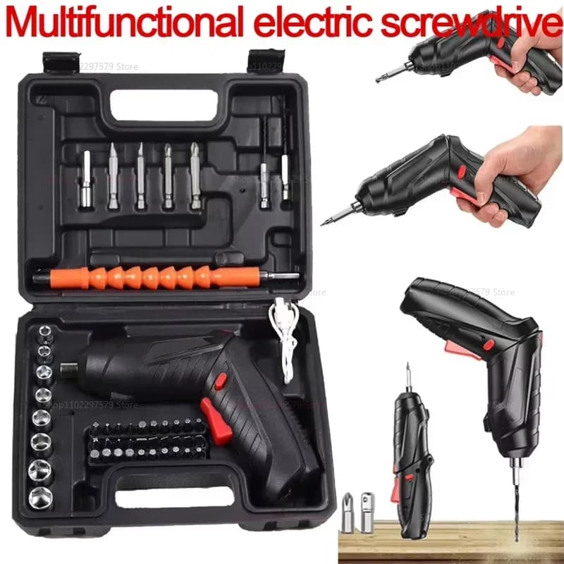 Kit di cacciaviti elettrici a batteria ricaricabili da 47 pezzi 36V con utensile elettrico pieghevole a batteria al litio per riparazioni domestiche fai da te
