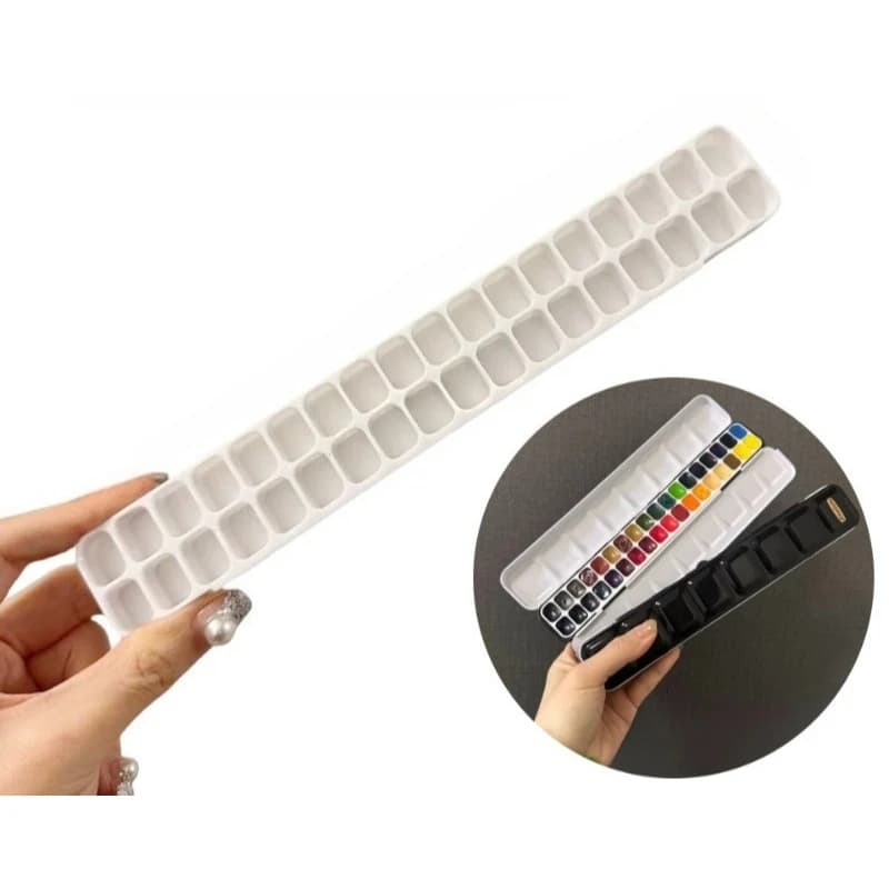 Long Style Custom Watercolor Insert 24/36 Grids Paint Subpackage Empty Tray Portable Pigment for Artist Painting Art Supplies