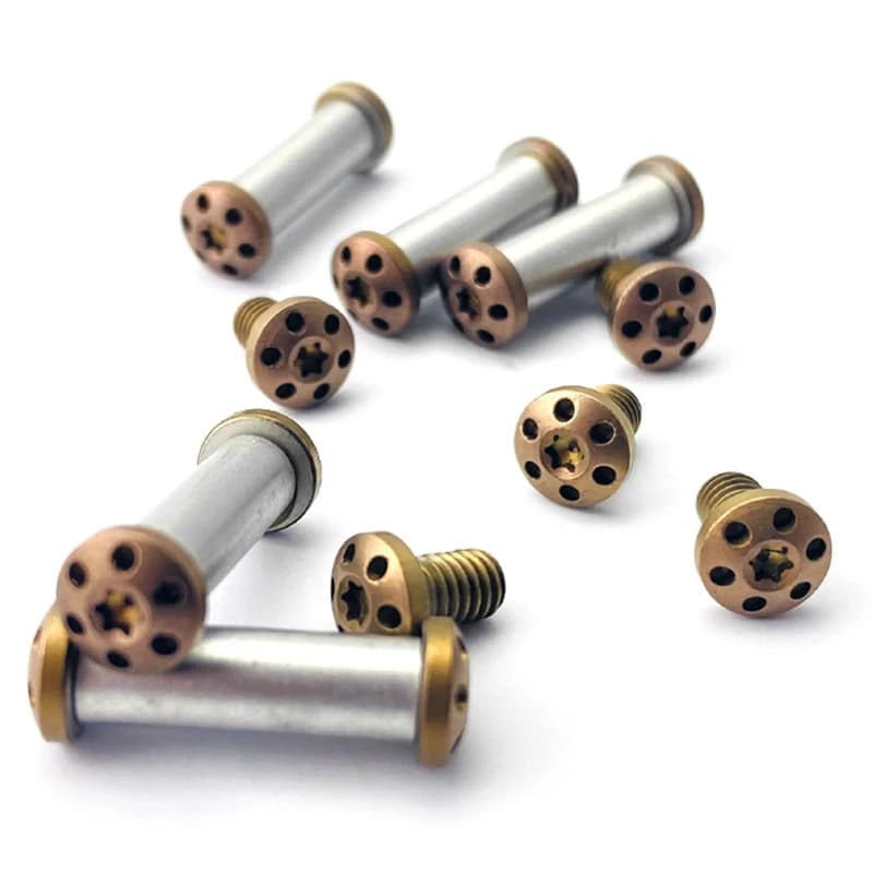12 set/lotto 416 materiale in acciaio inossidabile 9 dimensioni manico per coltello fai da te viti di bloccaggio filettatura M4 T8 Torx chiodi rivetto mandrino