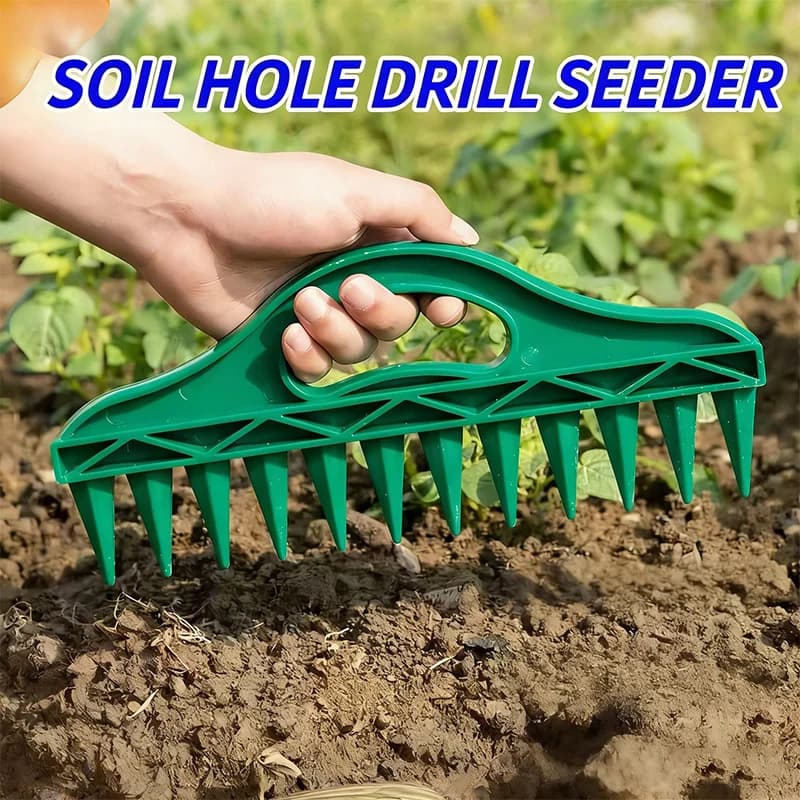 Distanziatore di Semi Portatile per Giardino, Strumento per Semina con Fori, Punzoni per Terreno per la Semina di Verdure e Fiori
