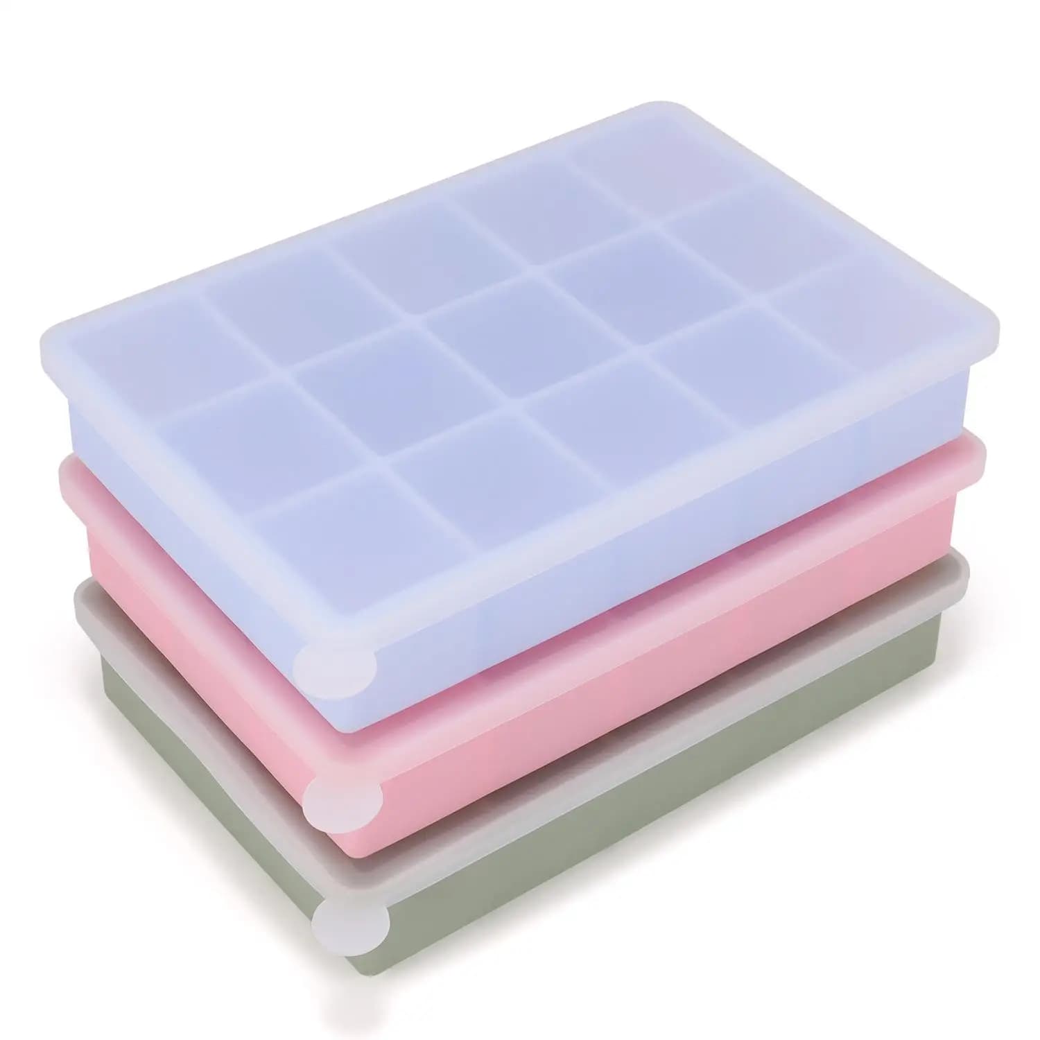 Stampo per Cubetti di Ghiaccio in Silicone con Coperchio, Utensile da Cucina per Congelatore Domestico, Congelamento Rapido, Popolare su Internet