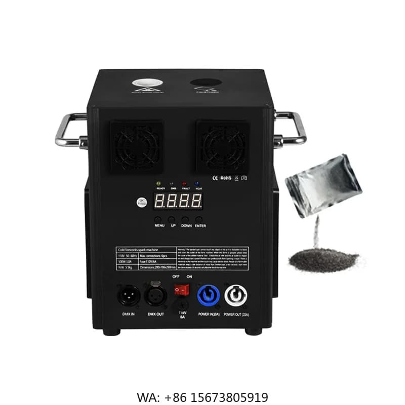 Macchina per Scintille Fredde con Controllo DMX, Fontana di Scintille Fredde 600W, Macchina per Fuochi d'Artificio Freddi da Palco per Matrimoni all'Interno o all'Esterno