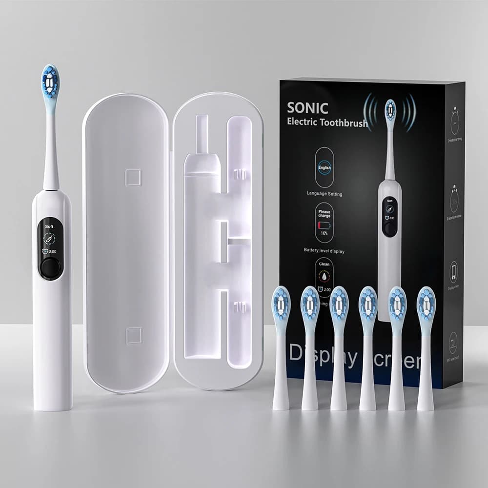 X800-U Electric Toothbrush USB Charging Teeth Whitening Intelligent Electric Sonic Toothbrush with LCD Screen