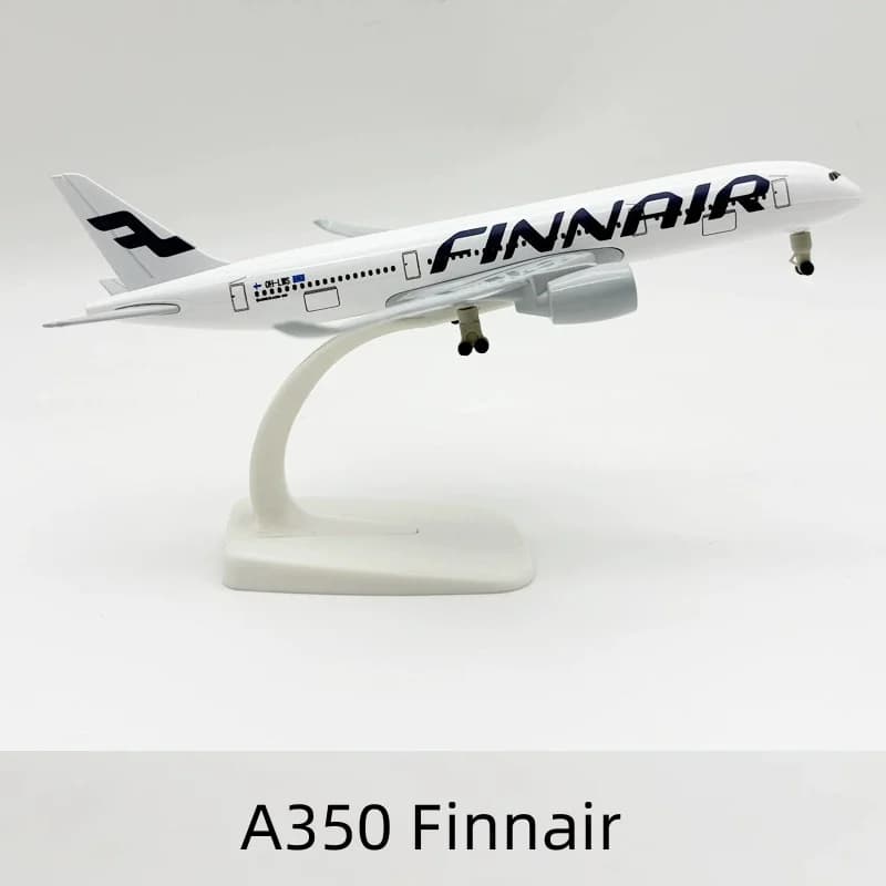 Kit aereo Finnair A350 da 20 cm Aerei pressofusi in metallo legato con ruote Airbus 350 Modello di aereo finlandese per regalo da collezione