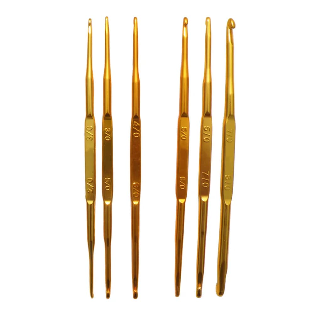 6Pcs Double Ended Crochet Hooks Set Aluminum Oxide Tips Ergonomic Lightweight Knitting Hooks for Sweater Lace Hat Shoes Crochet