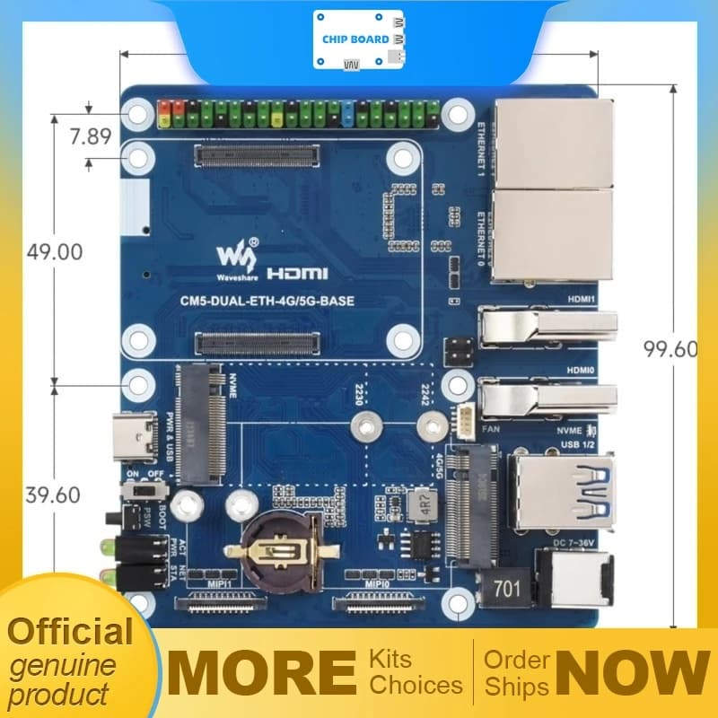 Dual Ethernet porter for Raspberry Pi CM5 with USB 3.2 expansion and optional 4G or 5G mobile modules