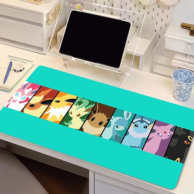 Tappetino per mouse con bordo rinforzato P-Pokemon Gamer xxl, tappetino da scrivania con stampa HD per computer, tastiera, accessori per giochi anime, tappetino per mouse