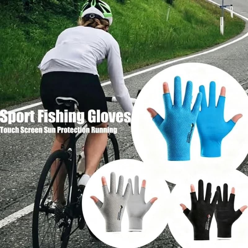 Summer Cycling Gloves Breathable Mesh Non-Slip Grip Touchscreen MTB Gloves Outdoor Quick Dry Fishing Hiking Camping Gloves