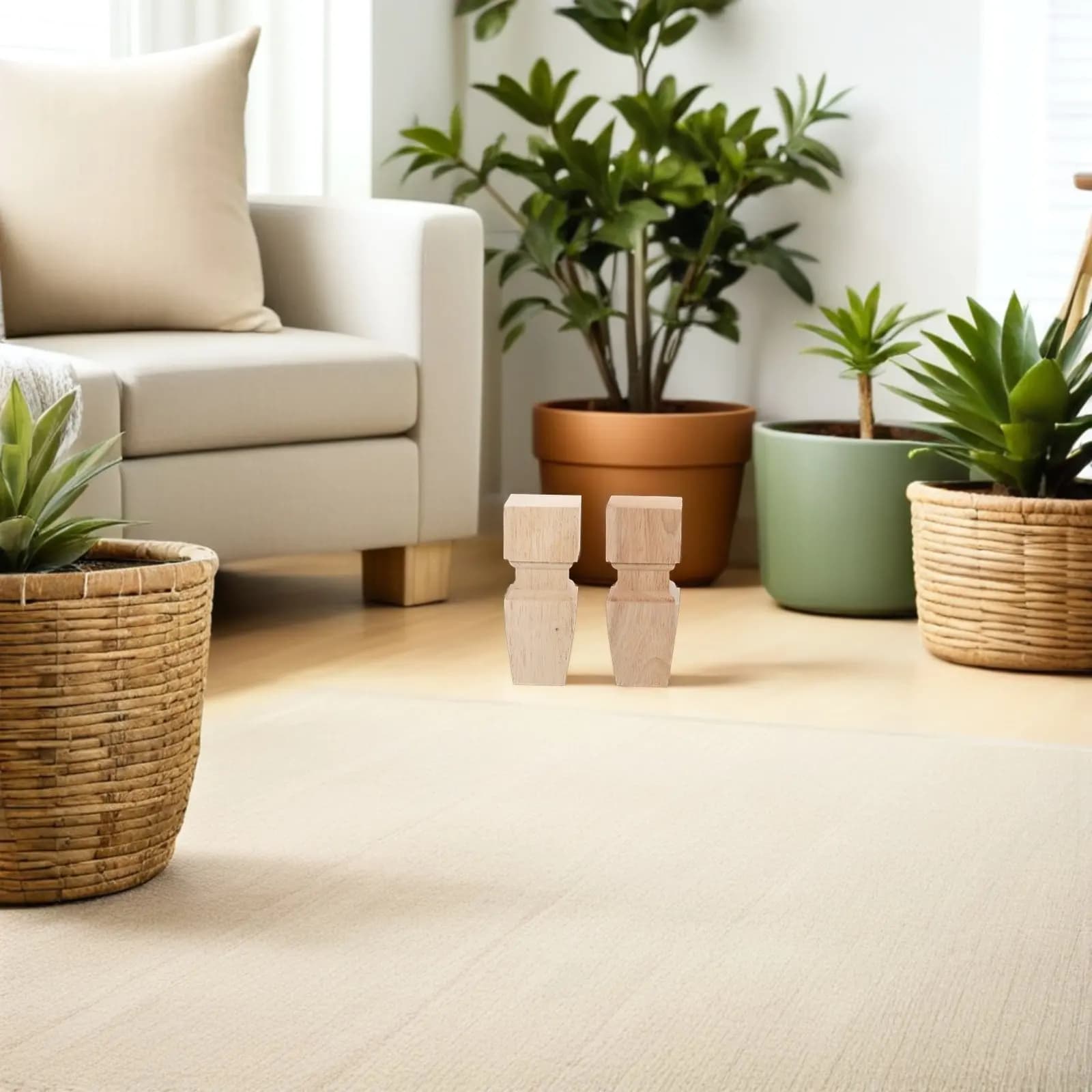 2 Pezzi Gambe per Divano in Legno Massello, Design Europeo, Piedini di Ricambio Resistenti per Divani, Mobili, Pouf, Sedie, in Legno Stabile