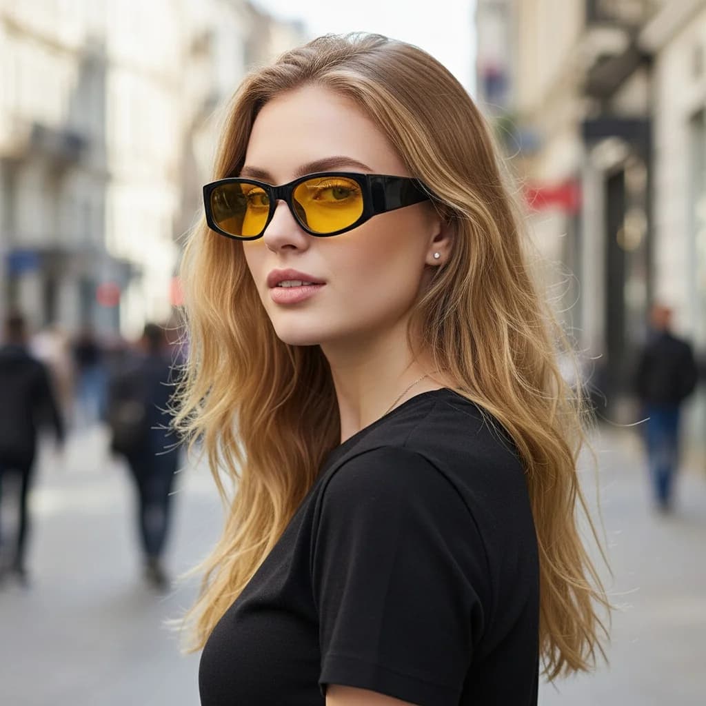 Nuovi Occhiali da Sole da Donna con Montatura Larga e Stile Street Photography, Resistenti ai Raggi UV, Tendenza Europea e Americana 5233