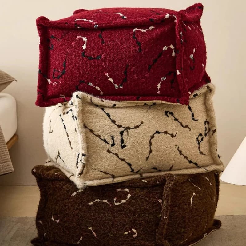 Wabi Sabi Floor Cushion Bohemian Meditation Pillow for Living Room Bedroom Square Tatami Pouf Versatile Floor Seat for Reading