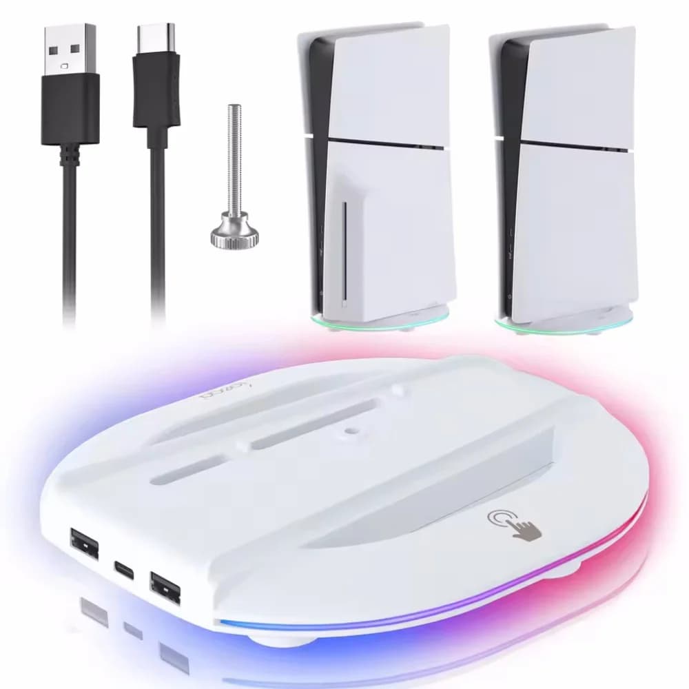Supporto di raffreddamento verticale con luce RGB per console PS5 Slim / PS5 Pro Staffa base antiscivolo Staffa di supporto Accessori da gioco