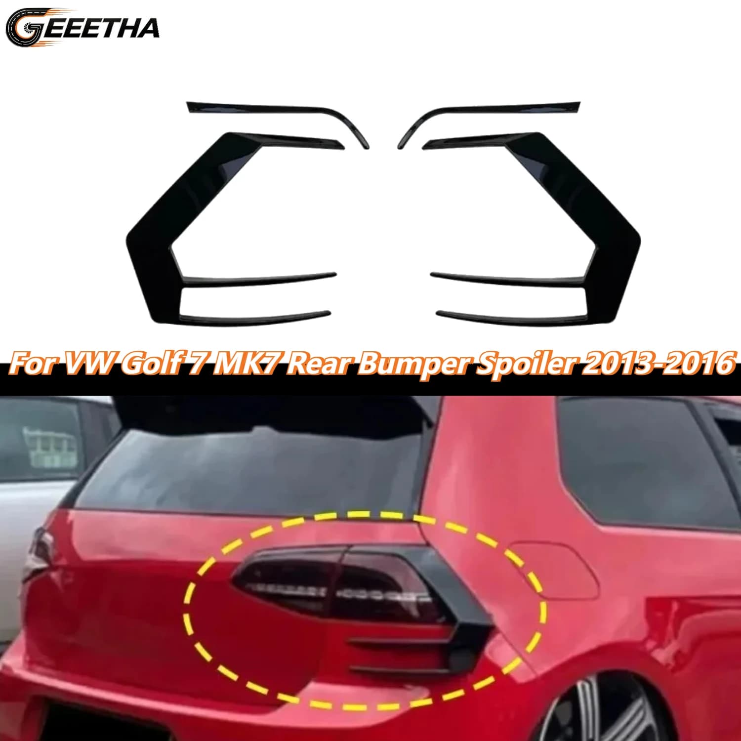 For VW Golf 7 MK7 Rear Bumper Spoiler 2013-2016 Universal Fit Tail Light Lip Diffuser for Golf GTI R400 Custom Exterior Styling