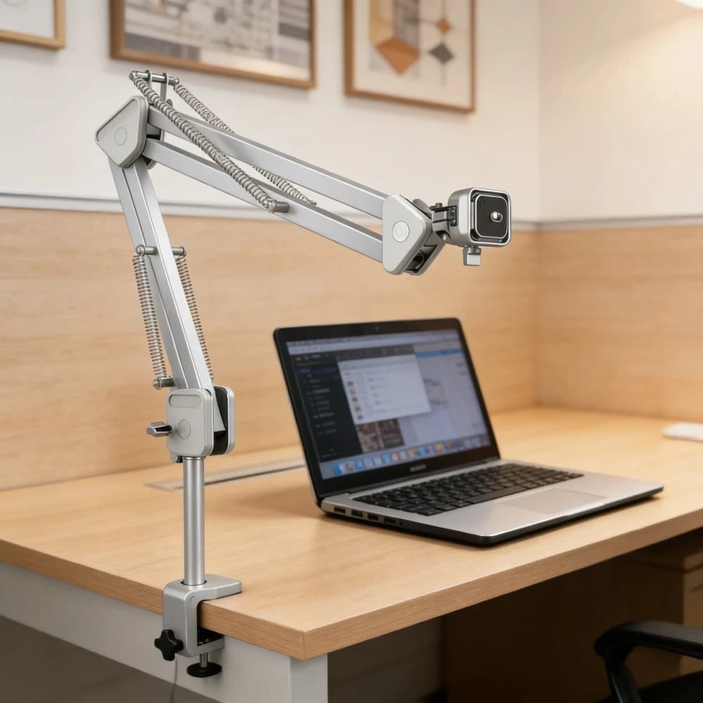 Support for 360 degree Rotating Camera with Table Tripod and Magic Arm to Quick Hook for DSLR, Webcam, iPhone and Ring Light