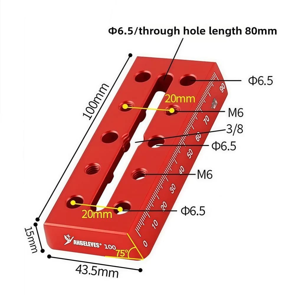 Base per Telescopio con Slitta a Coda di Rondine in Metallo Rosso da 100/220/320/440MM con Scala, per Telescopi Astronomici