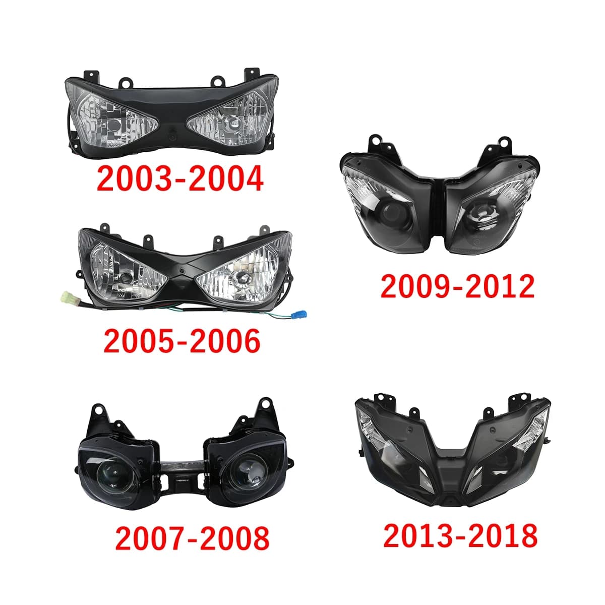 Faro anteriore Gruppo faro adatto per Kawasaki Ninja ZX6R ZX-6R 2005-2006 2007-2008 2009-2012 2013-2018