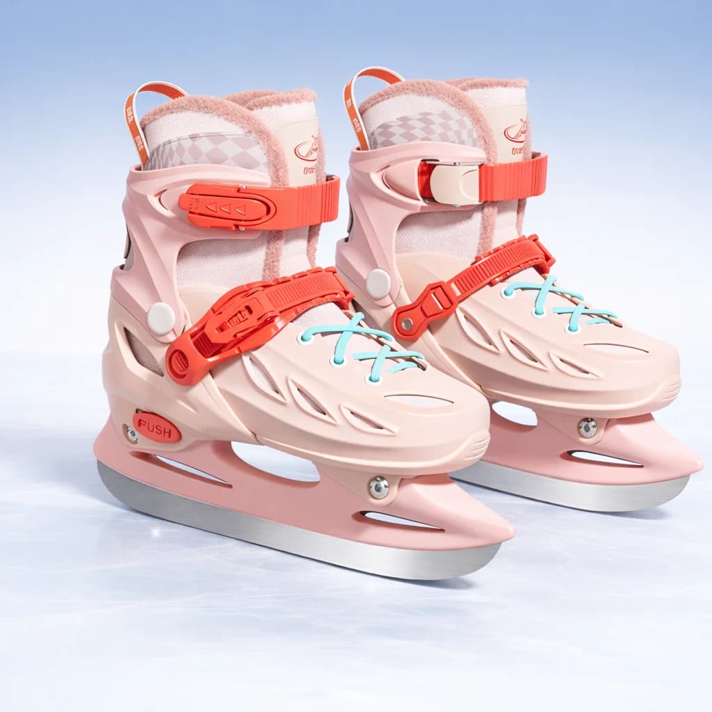 Pattini da Ghiaccio Regolabili per Adulti e Bambini, Principianti, Ragazzi e Ragazze, Scarpe da Pattinaggio Artistico e Hockey, Stivali con Lama per Allenamento Sportivo Invernale