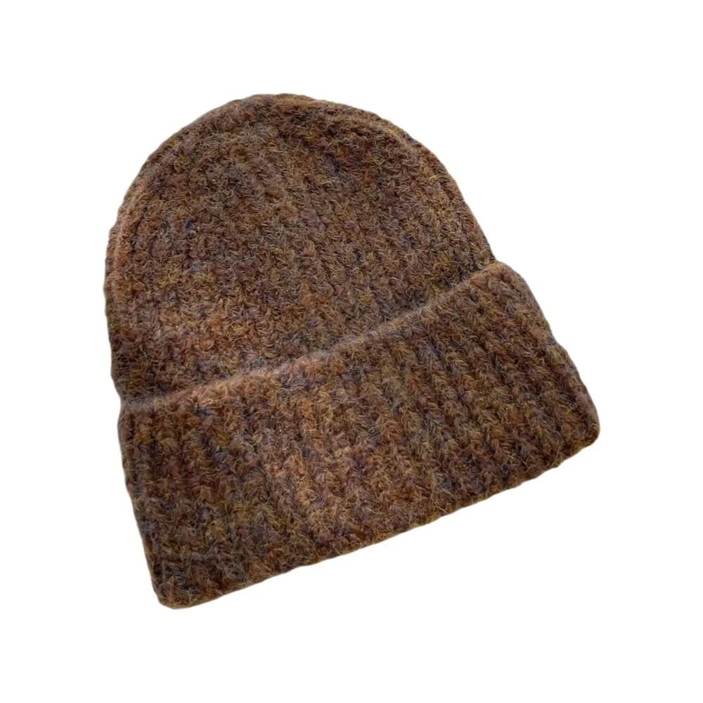 Fashion Mixed Color Striped Beanie Hat Thickeneded Keep Warm Knitted Cap Thermal Windproof Warm Hat Daily