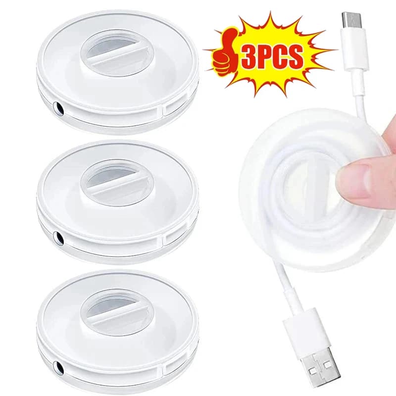 1/3 pezzi scatola di immagazzinaggio avvolgicavo rotonda portatile contenitore per cavo dati multifunzionale supporto per caricatore USB per ufficio domestico gestione dei cavi