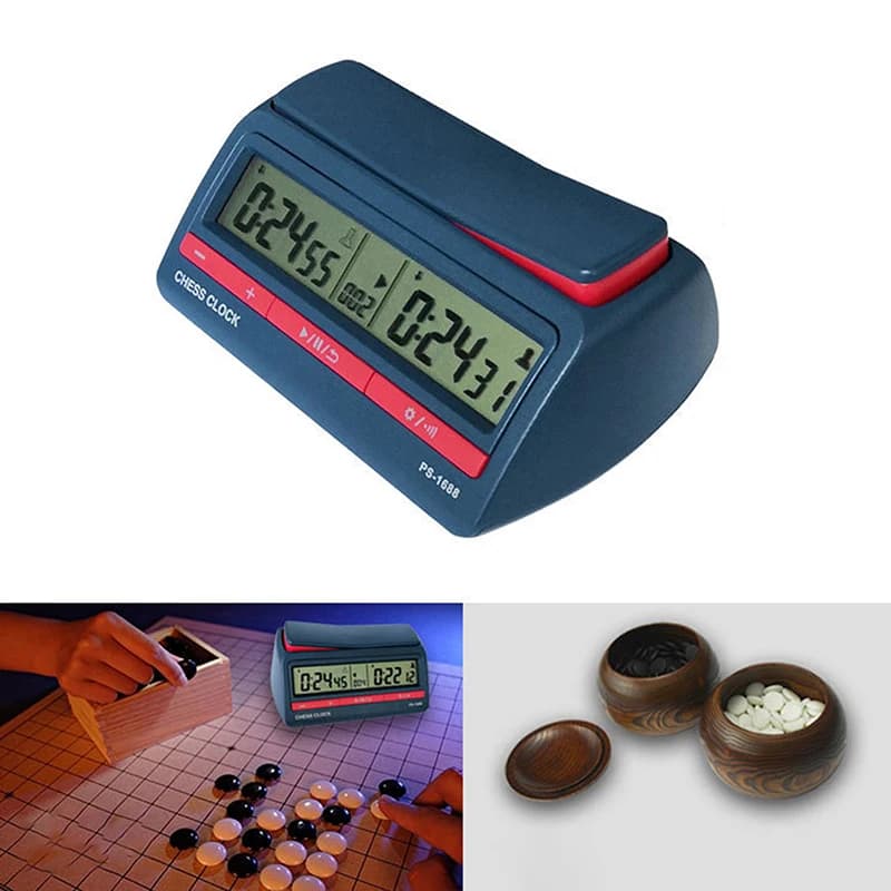 Orologio da scacchi professionale portatile Scacchi cinesi / Go / Giochi di scacchi Orologio timer da gioco Timer digitale per scacchi Orologio da gioco da tavolo