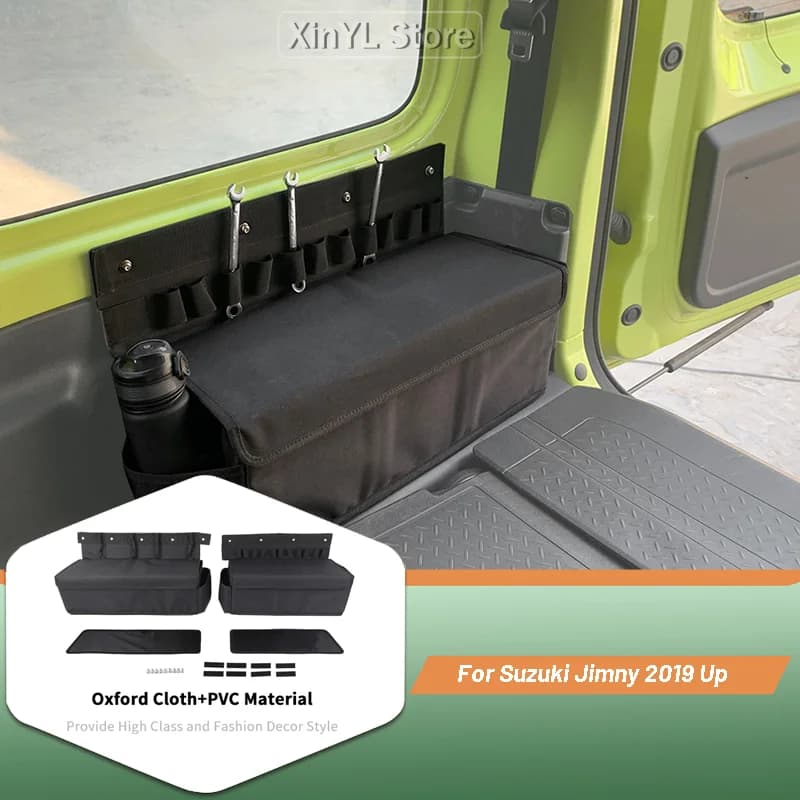 Contenitore per organizer per borsa portaoggetti laterale per bagagliaio multifunzionale nero per auto per Suzuki Jimny 2019 Up Accessori interni per auto