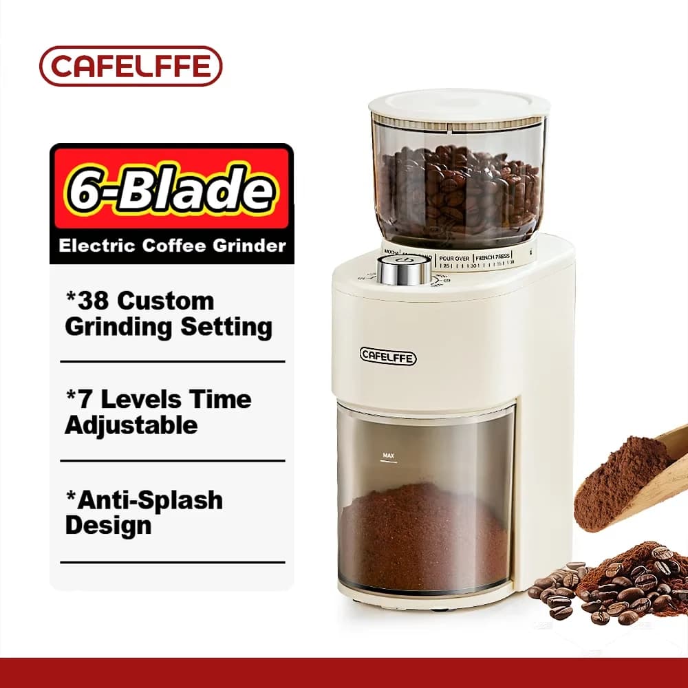 Macinacaffè antistatico Cafelffe Macinino regolabile con 38 impostazioni di macinatura Macinacaffè elettrico per caffè espresso, 220 V