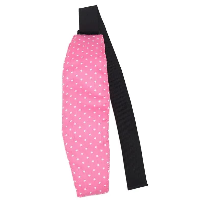 2 Pezzi Fascia di Fissaggio per Supporto Testa Bambino, Cintura di Sicurezza per Passeggino con Stampa a Stelle (ROSA)