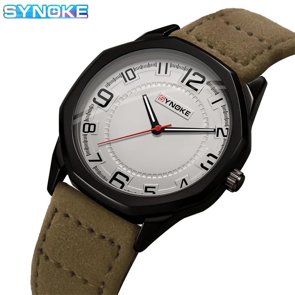 SYNOKE orologio al quarzo da uomo moda semplice cintura da lavoro orologio al quarzo per uomo orologio da studente orologio da polso sportivo non meccanico