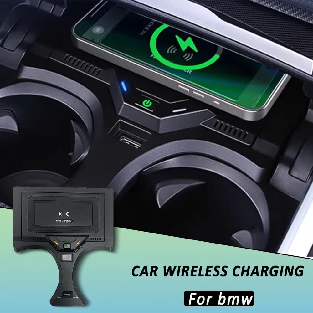 Car Phone Holder Charging Fast Wireless Charger For BMW G20 G21 G22 G28 3 4 Series 2020-2024 With NFC Card Key Accessories
