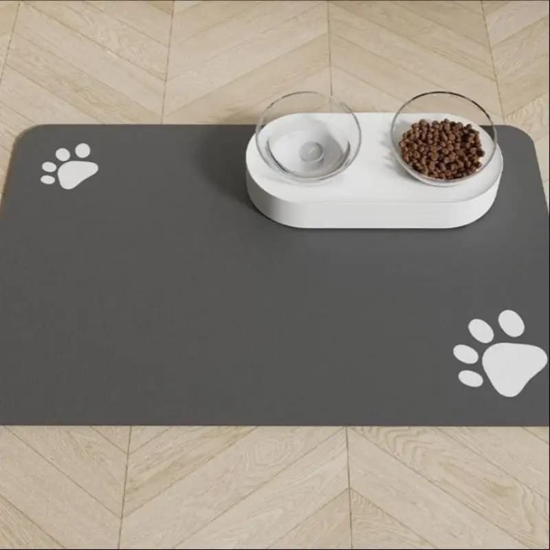Soft Diatomaceous Mud Absorbent Pet Placemat For Food/Water Bowl With Waterproof Quick-Dry Rubber Backing Non-Slip Pet Mat