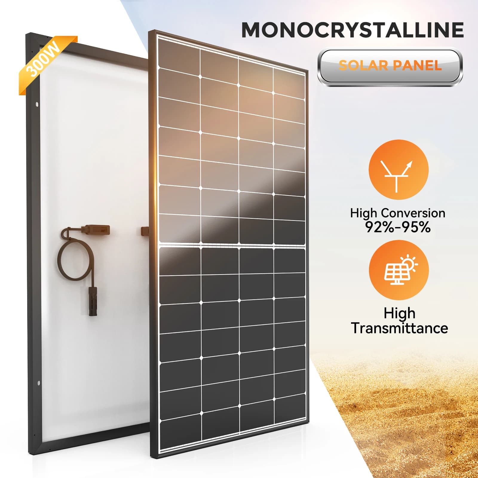 Pannello solare RVpozwer da 300 W 10BB Tipo N 25% monocristallino ad alta efficienza per camper centrali elettriche sul tetto domestici Off Grid Systems