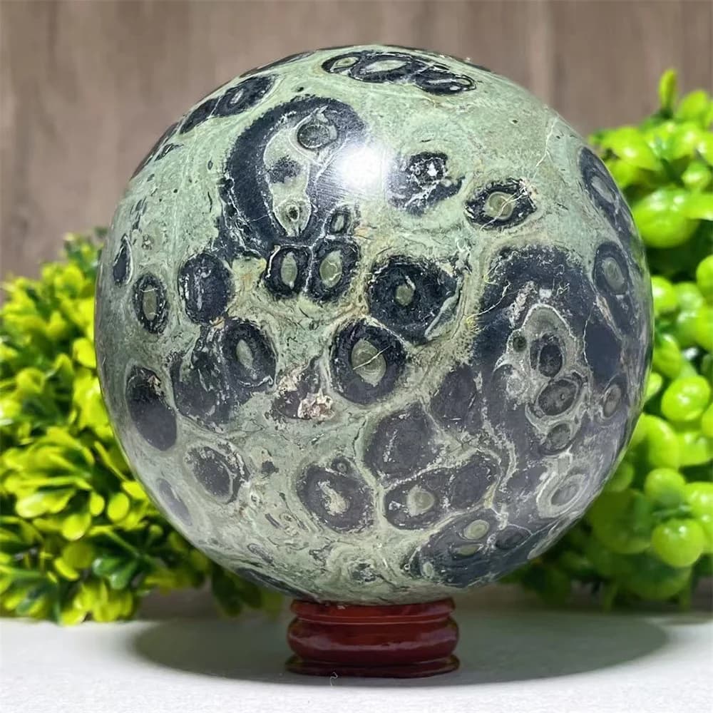 Sfera di Cristallo Naturale Kalbaba con Striature, Geode Regalo per Guarigione Energetica, Decorazione Spirituale per la Casa