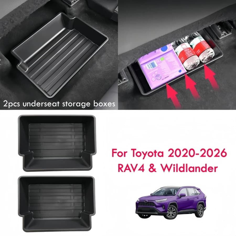 2 Pezzi Scatole Portaoggetti Sotto Sedile per Toyota RAV4 & Wildlander 2020-2025 2026 Organizzatore TPE