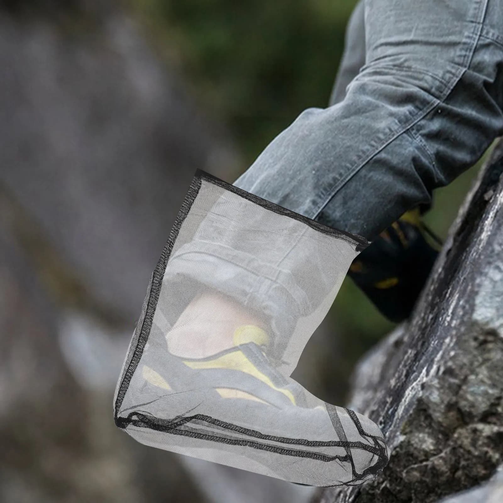 Mosquito Net Ankle Gaiters 2 Pairs Breathable Mesh Foot Protectors for Hiking Fishing Walking Camping
