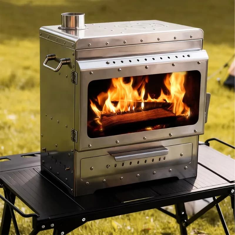 Stufa a Legna Multifunzionale in Acciaio Inox 2026 Senza Fumo per Tenda, Riscaldatore per Campeggio all'Aperto