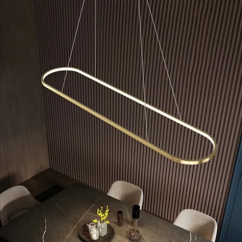 LED Ring Pendant Light Nordic Modern Metal Kitchen Island Lighting Dining Room Hanging Chandelier Minimalist Home Decor Fixture
