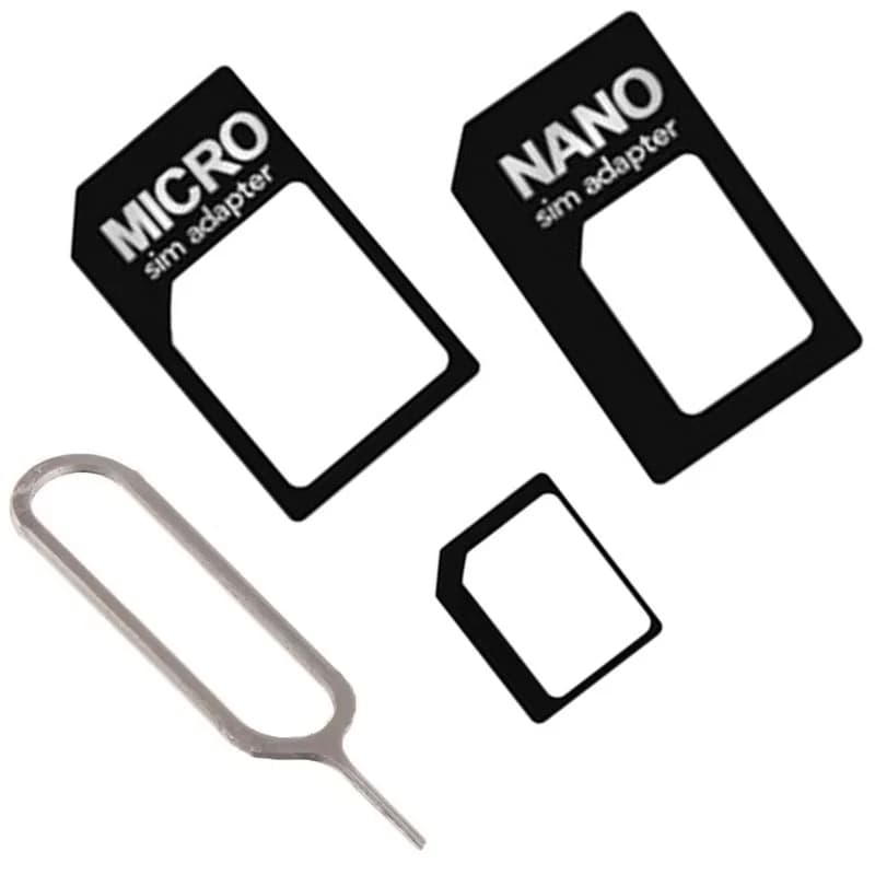Adattatore da Nano SIM a Micro 4 in 1, convertitore SIM con pin di espulsione per tablet, iPhone, accessori per cellulari