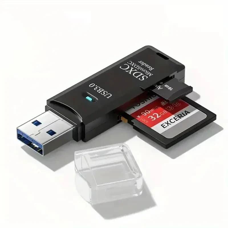 Lettore di schede USB 3.0 2 in 1 Adattatore per scheda di memoria Micro SD TF per PC Laptop Convertitore di estensione Lettore di schede per telefono cellulare USB 2.0