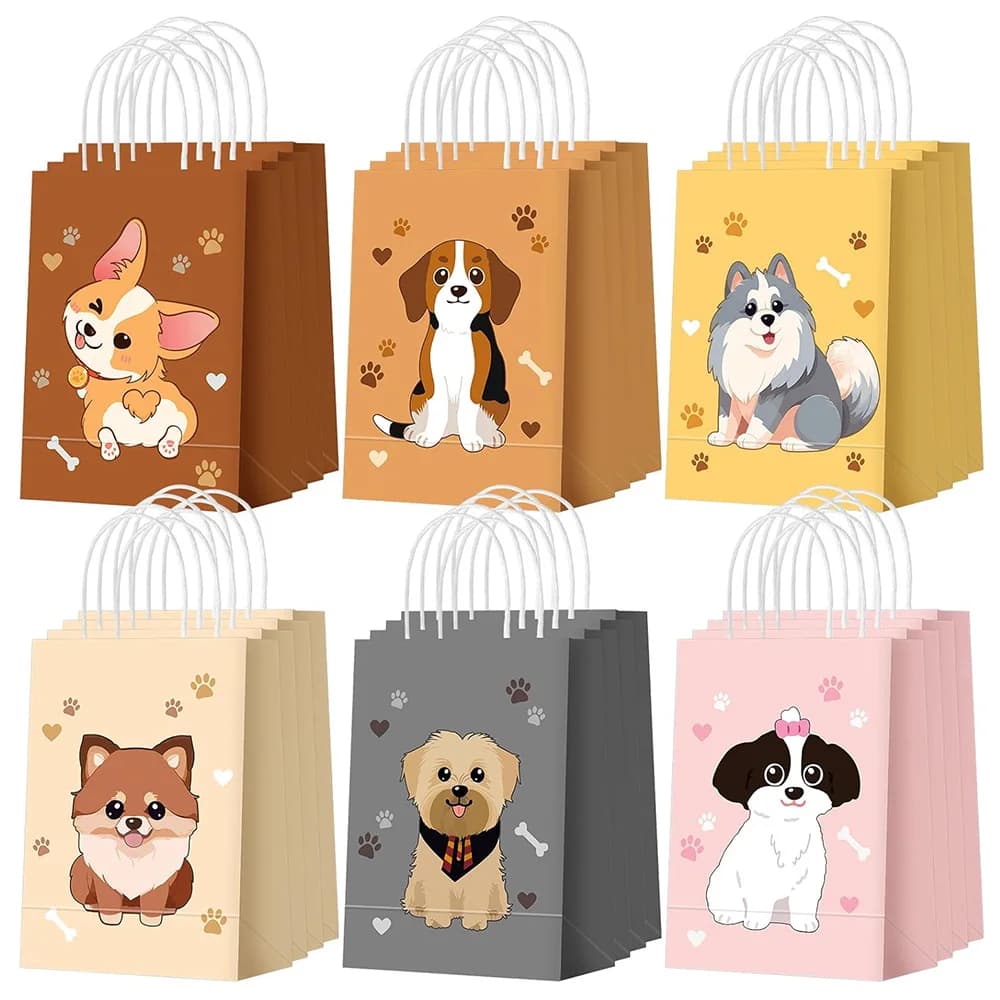 6/10/20/50 pezzi carino cucciolo borsa tote cane da compagnia festa di compleanno pacchetto regalo di caramelle baby shower sacchetto regalo festa di compleanno per bambini