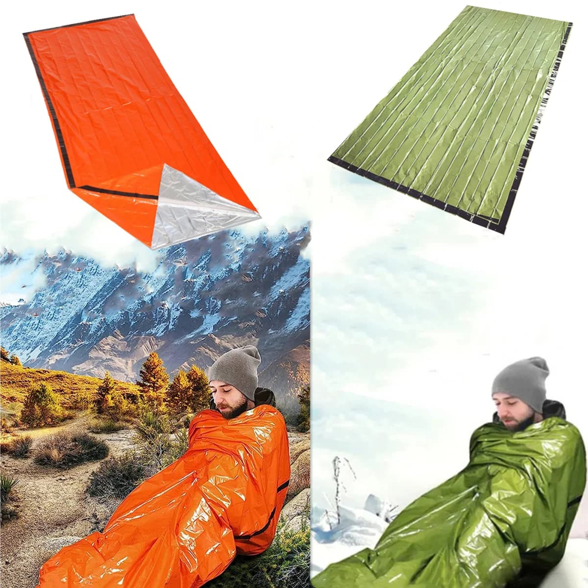 Sacco a pelo di emergenza Sacco di sopravvivenza Sacco da bivacco di emergenza di sopravvivenza Coperta portatile Attrezzatura termica da campeggio ultraleggera Ifak