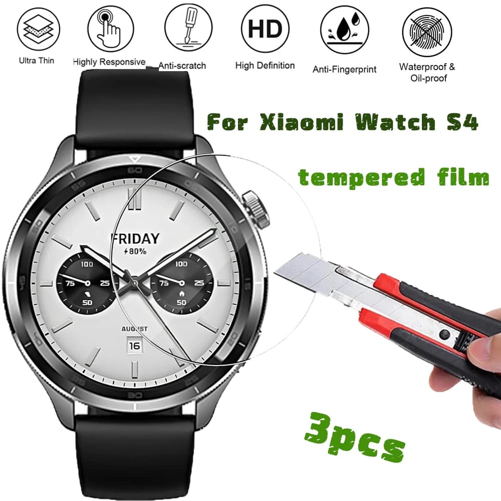 3PCS Tempered Glass Smartwatch Screen Protector Xiaomi Mi Watch S4 Anti-Graphic Film for Xiaomi Mi Watch S4 Film Accessories