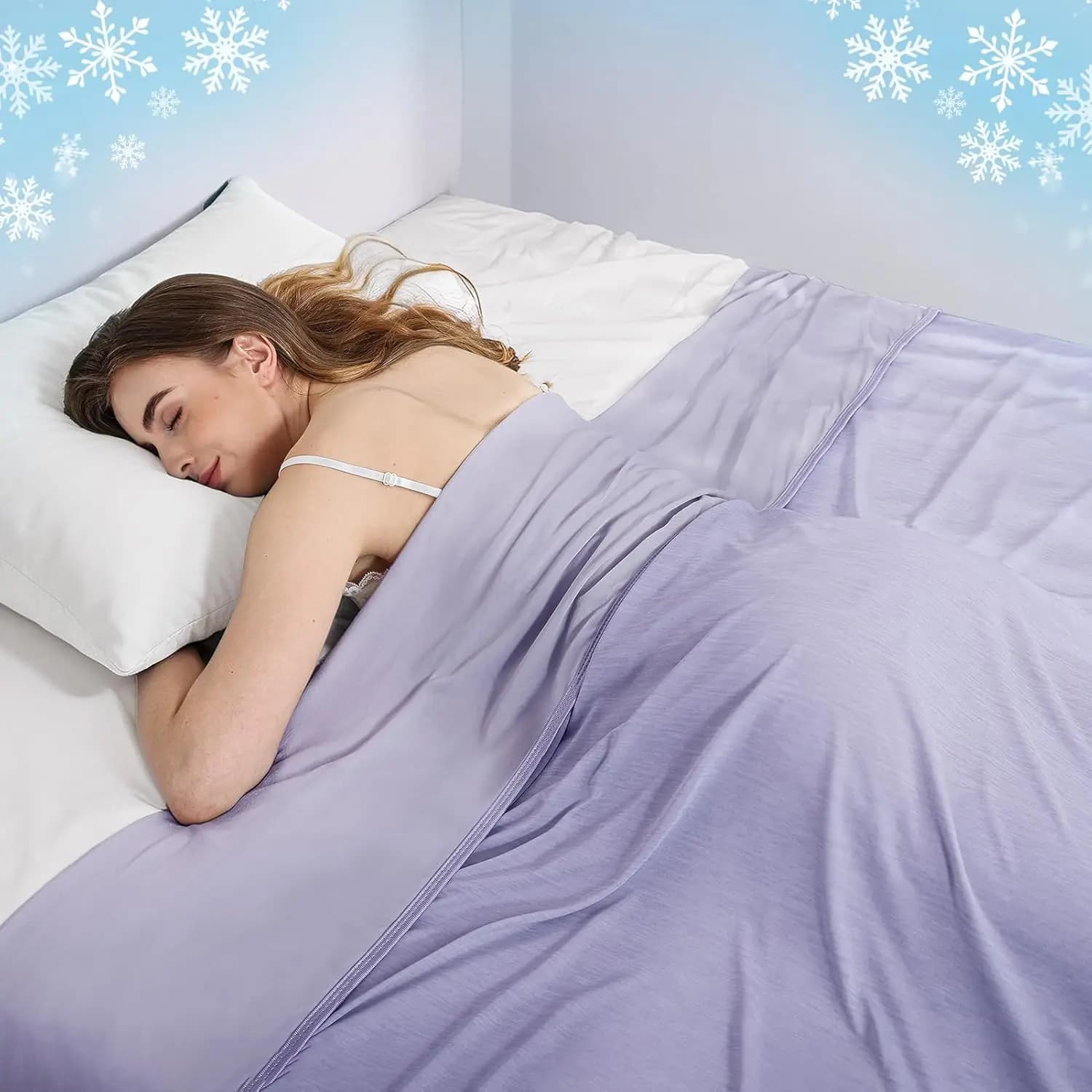 Coperta Ultra Leggera a Doppio Lato Rinfrescante per Chi Soffre il Caldo, Assorbe il Calore, Traspirante, Morbida Coperta Estiva